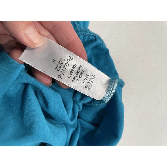 Roaman's 3X 30/32 Cropped Ankle Pull On Leggings Blue Stretch Cotton New - Picture 6 of 8